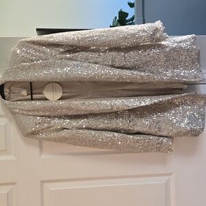 Silver Sequin Blazer by [Brand]